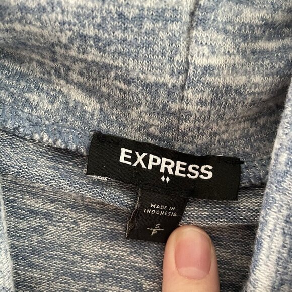 Express Women Sz S Blue Heather Long Sleeve Turtleneck Pullover Knit Sweater NWT - Picture 7 of 9